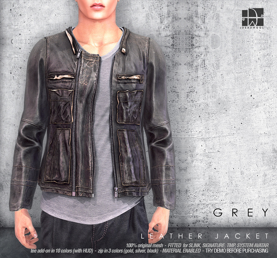 [Deadwool] Leather jacket - grey