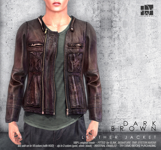[Deadwool] Leather jacket - dark brown
