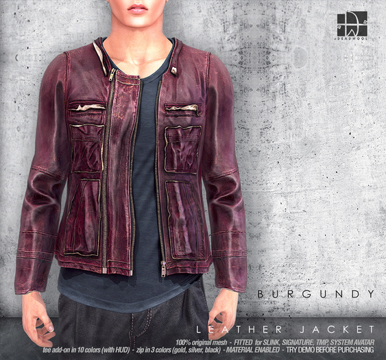 [Deadwool] Leather jacket - burgundy