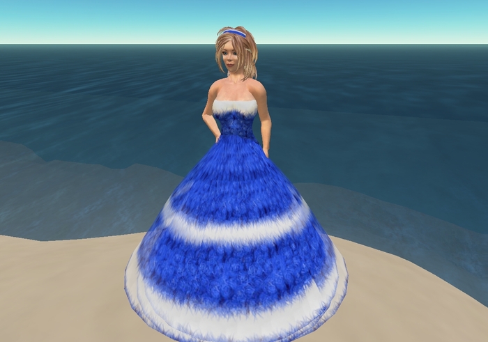 Bright Blue Roses Bridesmaids Gown (flexi)
