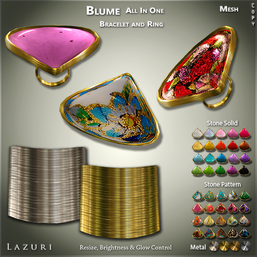 Lazuri Blume All In One Bracelet and Ring