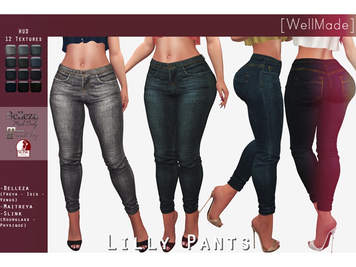 [WellMade] Lilly Pants - HUD 12 Textures