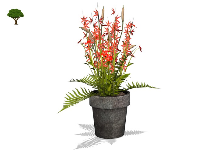 ~ xantes ~ Mesh Flowers Pot Hubert - Red