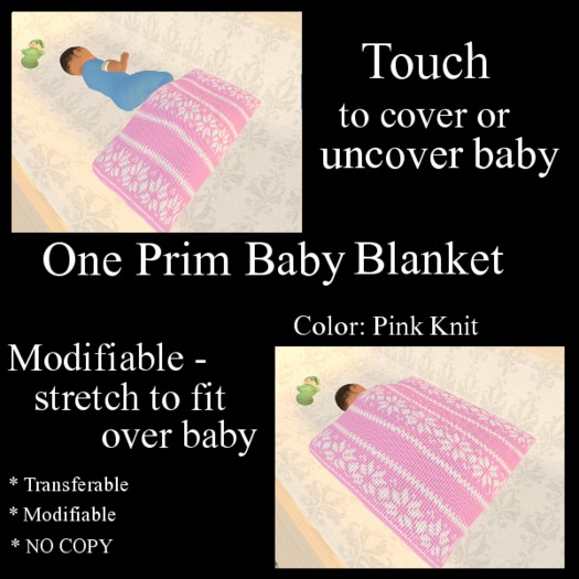Pink Knitted Baby Blanket [boxed]