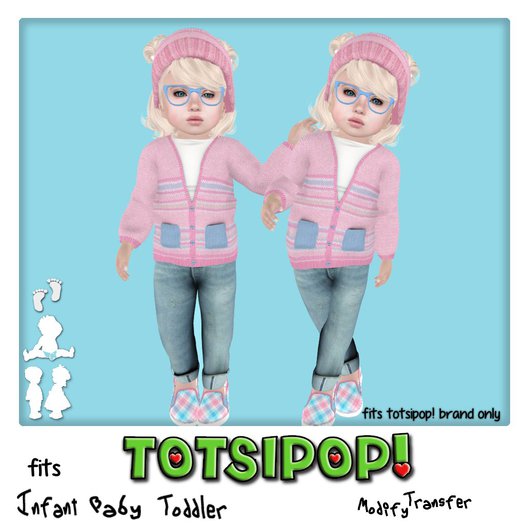 TOTSIPOP! Pink Striped Cardigan