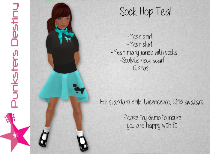 *PD* Sock Hop Teal