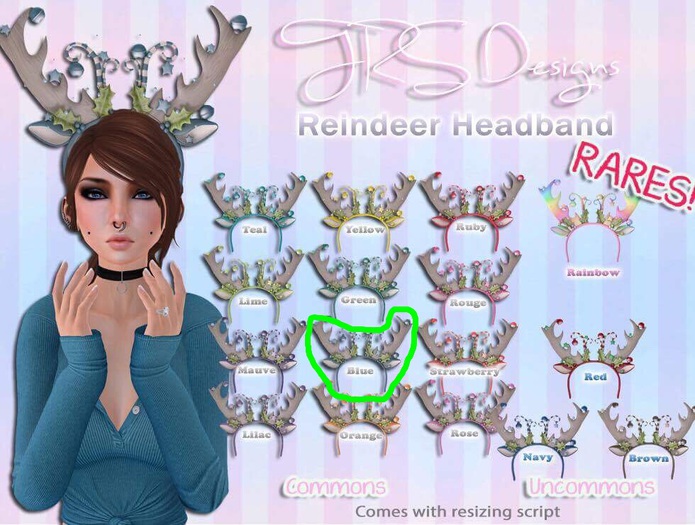 Reindeer Headband Common Blue