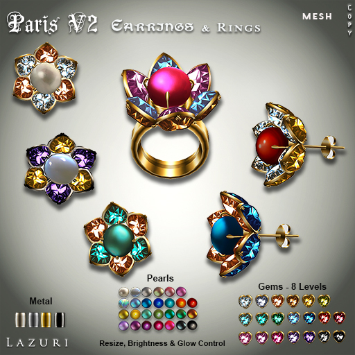 Lazuri Paris V2 Earrings and Rings