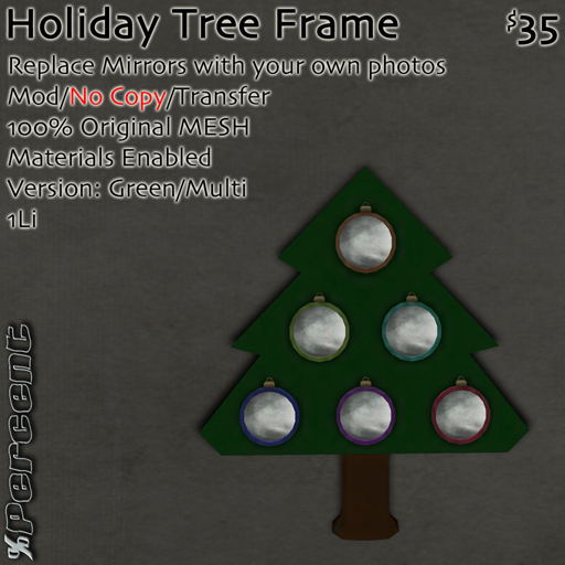 % Holiday Tree Picture Frame -NC/M/T (Green) *MESH*