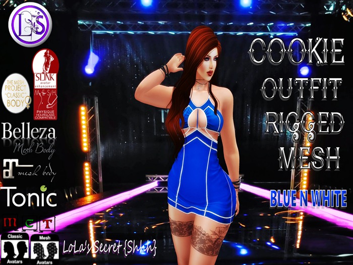 .~LS~COOKIE OUTFIT RIGGED MESH {BLUE }