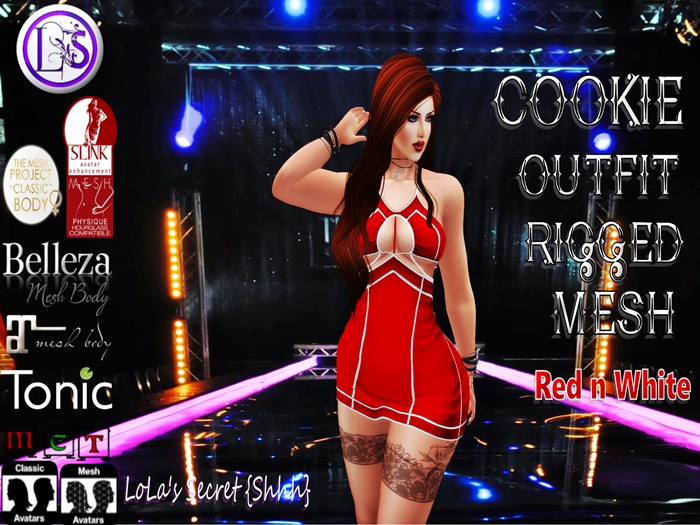 .~LS~COOKIE OUTFIT RIGGED MESH {RED}