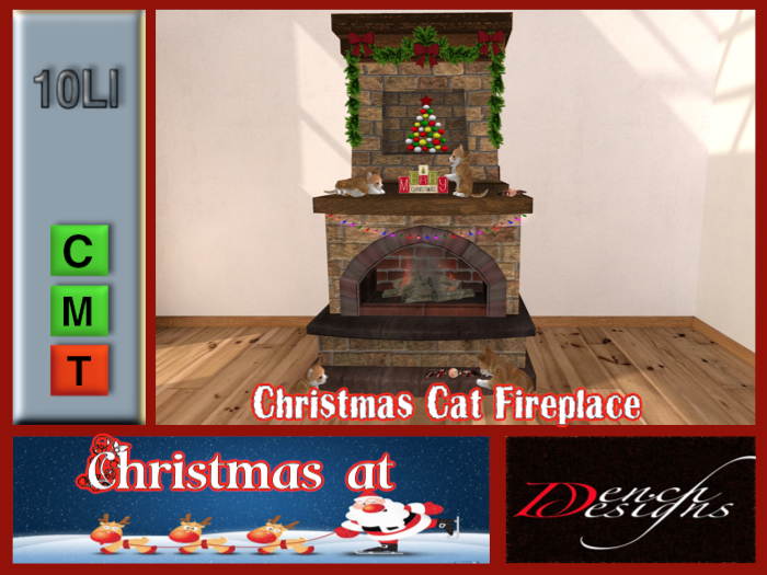 Christmas Puppy Fireplace by Dench Designs