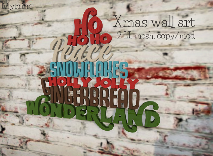 Xmas decor wall words (boxed)