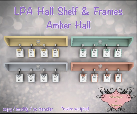 { Bowtique & Beyond } LPA Shelf & Frames / Amber [BOXED]
