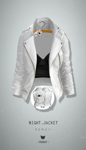 -Pixicat- Night.Jacket (White)