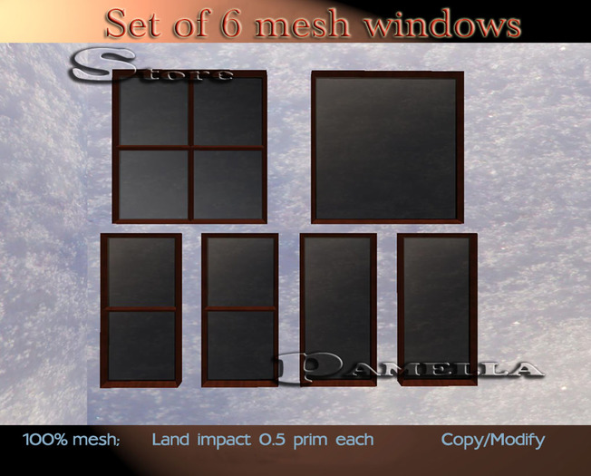 Set of 6 mesh windows (BOX)
