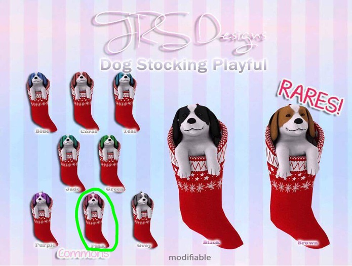 Dog Stocking Playful Common Pink