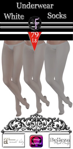 *IONIC:FASHION: -White Socks - Packs (With Appliers)