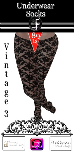*IONIC:FASHION: -Vintage Socks 3 - Pack (With Appliers)