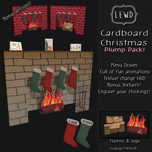 : Lewd : Cardboard Christmas- Fake Fireplace Fat Pack!