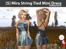 [S] Mira String Tied Mini Dress Bubble Blue