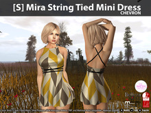 [S] Mira String Tied Mini Dress Chevron