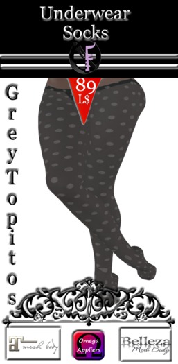 *IONIC:FASHION: -Grey Topitos Socks - Pack (With Appliers)