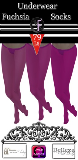 *IONIC:FASHION: -Fucshia Socks- Pack (With Appliers)