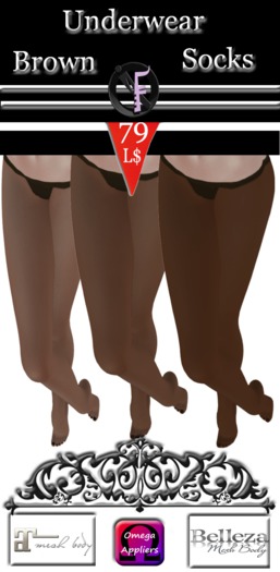 *IONIC:FASHION: -Brown Socks - Pack (With Appliers)