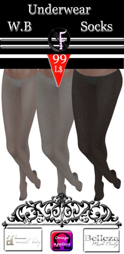  *IONIC:FASHION: -White Brilliant Socks - Pack (With Appliers)