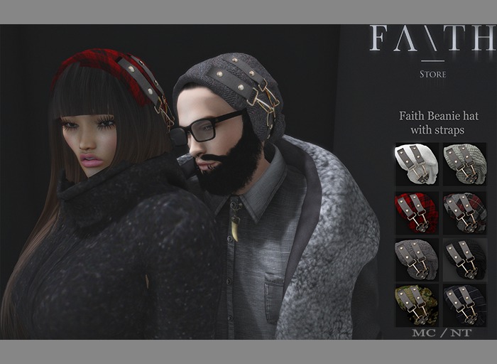 Faith Beanie hat with straps