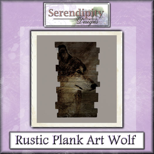 Serendipity Designs - Rustic Plank Art Wolf 