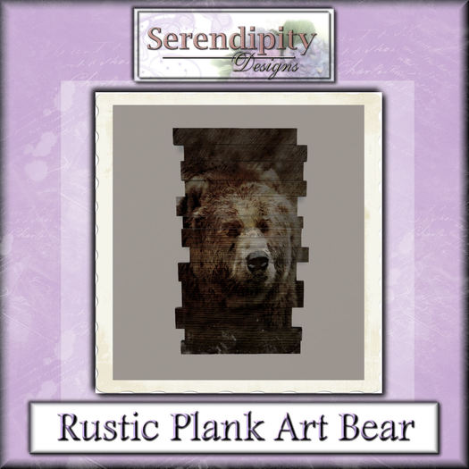 Serendipity Designs - Rustic Plank Art  Bear 