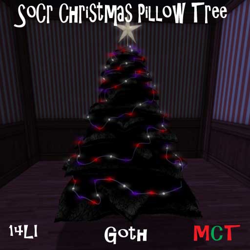 SoCr Christmas Pillow Tree Goth