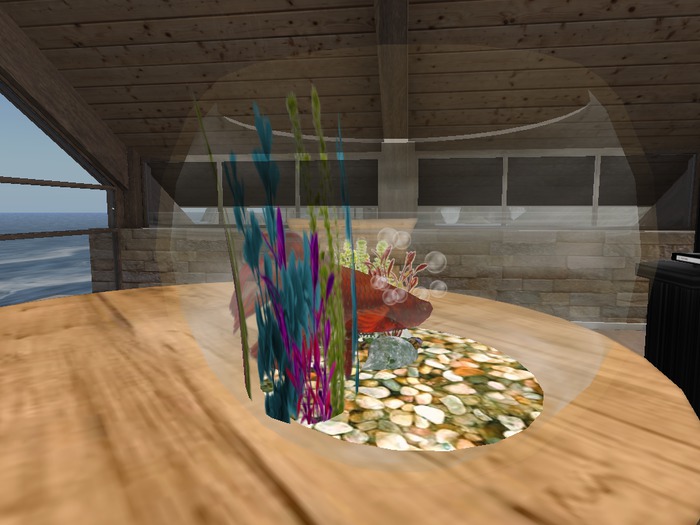 ALC Aline's Creations Beta fish on a fishing  bowl (Box)