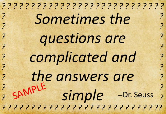 Poster Graphic - Dr Seuss - Questions