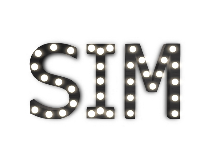 [Px] "SIM" Illuminated Light Bulbs Sign
