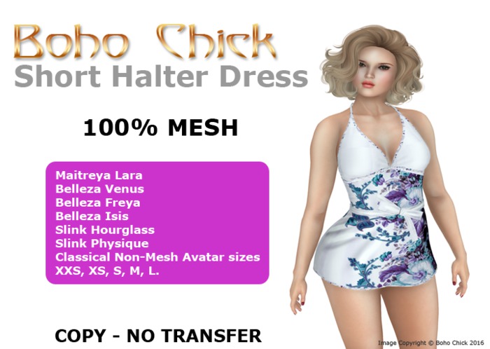 Boho Chick Floral Halter Dress