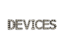 [Px] "DEVICES" Illuminated Light Bulbs Sign