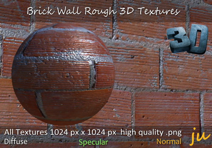 JU Brick Wall Rough 3D Textures Full Perm