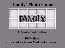 ABO - "Family" photo frame - black & white plaid