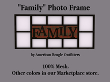 ABO - "Family" photo frame - black & xmas plaid