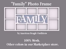 ABO - "Family" photo frame - blue gingham