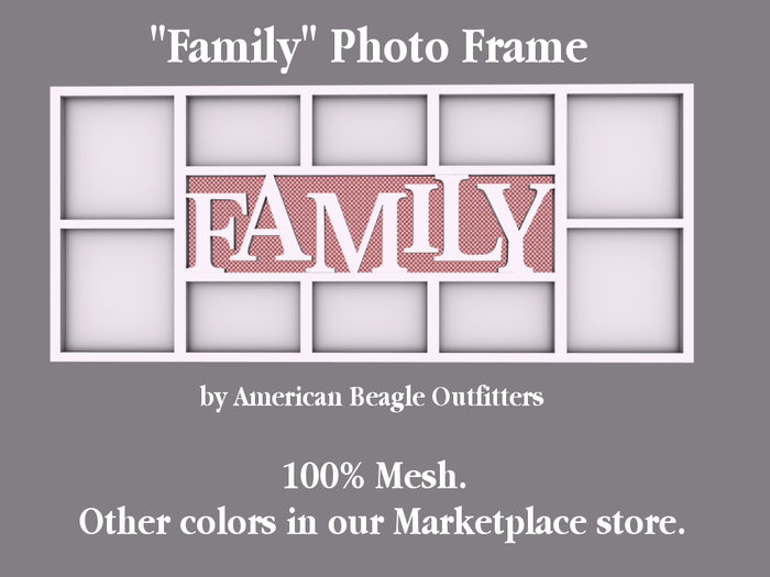 ABO - "Family" photo frame - red gingham