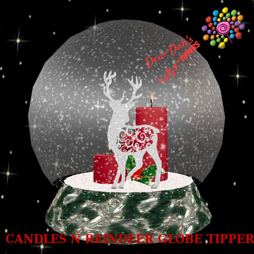 CANDLES N REINDEER GLOBE TIPPER