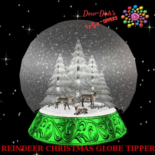 REINDEER CHRISTMAS GLOBE TIPPER