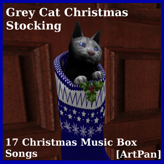 [ArtPan] Grey Cat Musical Christmas Stocking (Boxed)