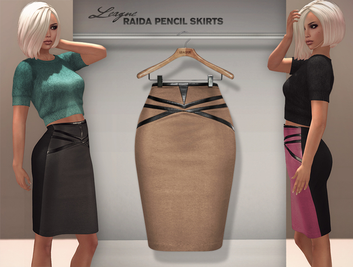 *League* Raida Pencil Skirt -Tan