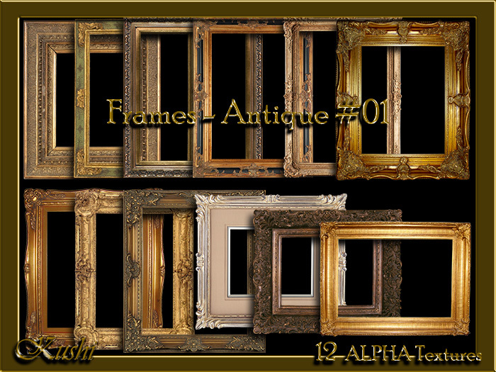!Kushi! Frames-Antique01 Textures -WEAR TO UNPACK