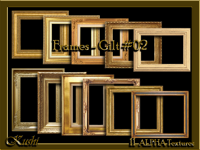 !Kushi! Frames-Gilt02 Textures -WEAR TO UNPACK